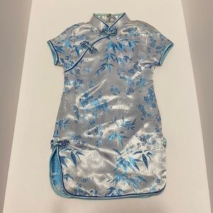 Little Girls Blue Cheongsam Dress (Chinese Style Dress)